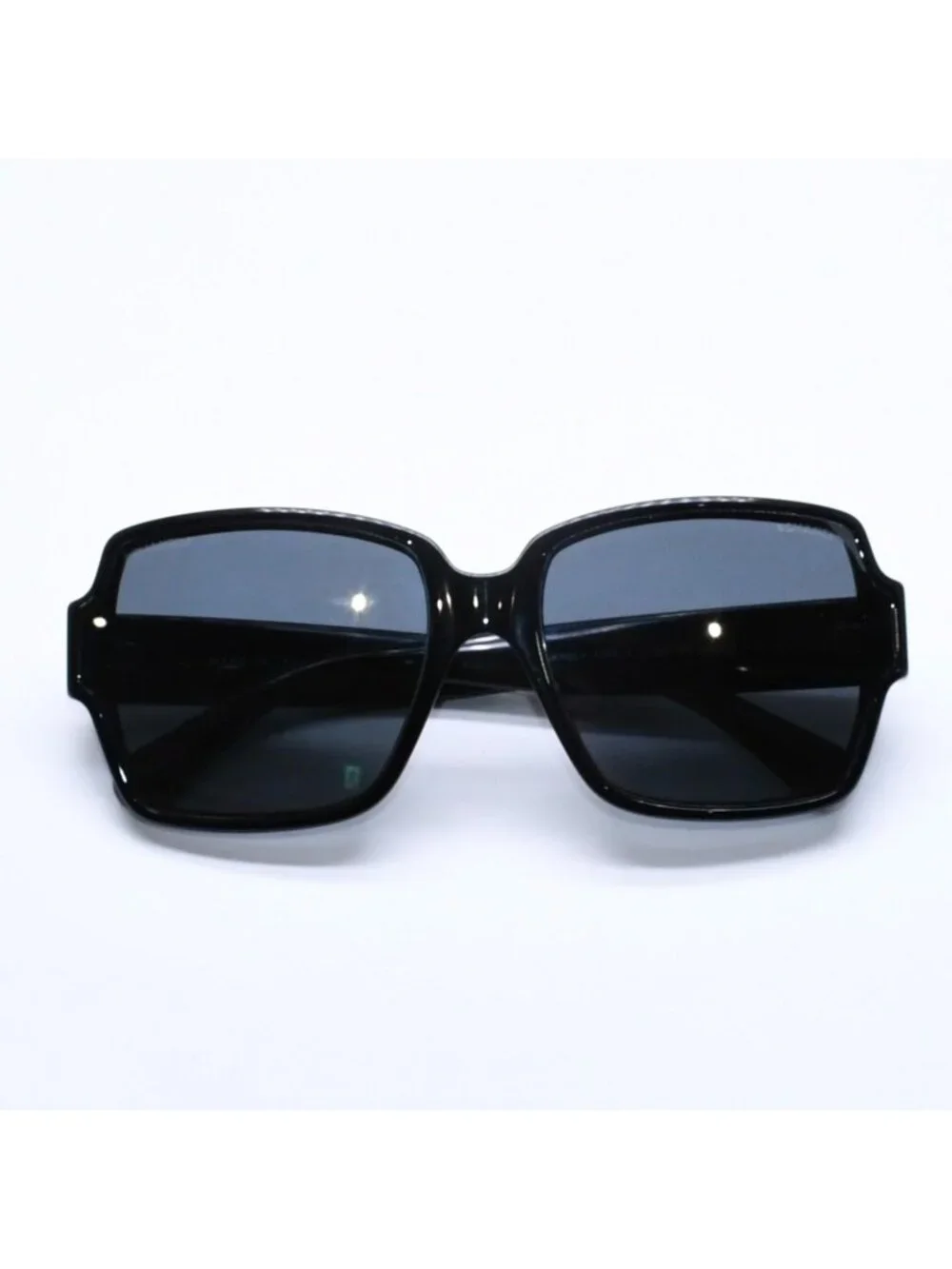 Chanel Square Shape Sunglasses Mirror Lens Black CC Logo Eyewear